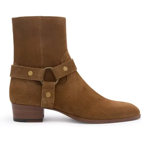 Wyatt Harness Ankle Boots , female, Sizes: 6 UK, 7 1/2 UK, 9 UK, 8 UK, 7 UK, 9 1/2 UK, 6 1/2 UK - Saint Laurent - Modalova