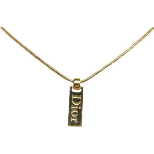 Pre-owned Gold necklaces , female, Sizes: ONE SIZE - Dior Vintage - Modalova