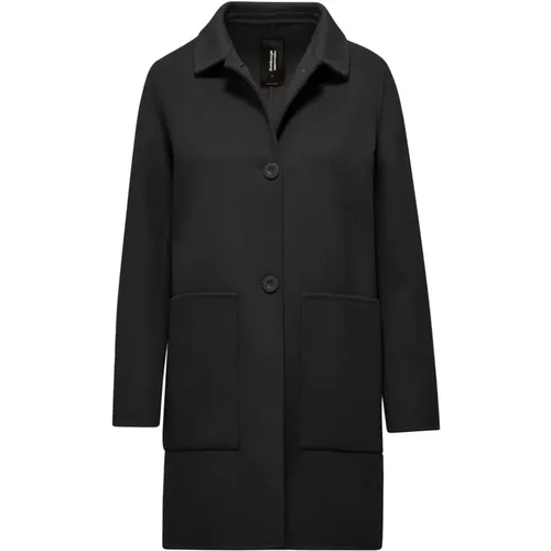 Single-Breasted Coats, female, , Size: L Single-breasted Coat with Patch Pockets - BomBoogie - Modalova