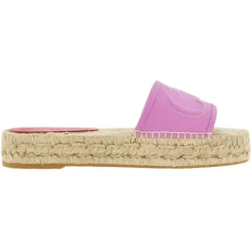 Quilted Initials Insignia Leather Espadrilles , female, Sizes: 4 UK - Carolina Herrera - Modalova