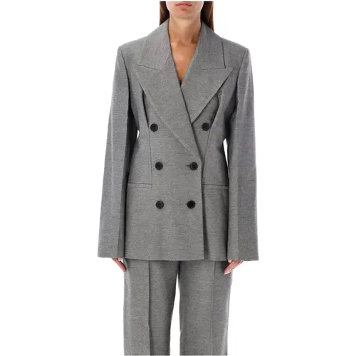 Blazers, female, , Size: 3XS Grey Hour Glass Blazer Jacket - JW Anderson - Modalova