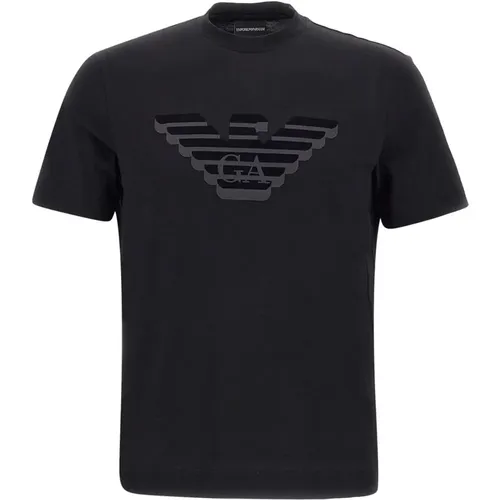Herren T-Shirt in Schwarz mit Maxi-Logo - Emporio Armani - Modalova