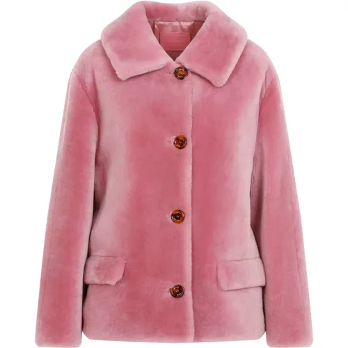 Luxus Lederjacke Pink & Lila Prada - Prada - Modalova