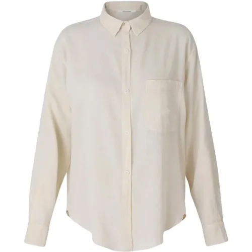 Classic Shirt in Natural Dyed Cotton and Wool , female, Sizes: XS, S - Pomandère - Modalova