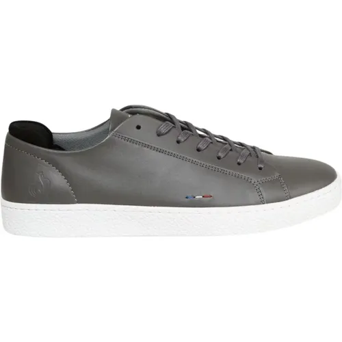 Sneakers, male, , Size: 7 US Grey Leather Low Top Trainers - Le Coq Sportif - Modalova