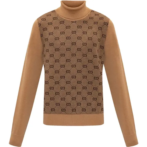Wool Sweater with GG Monogram , male, Sizes: S - Gucci - Modalova