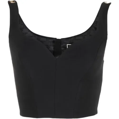 Schwarzes Bustier-Top - Elisabetta Franchi - Modalova