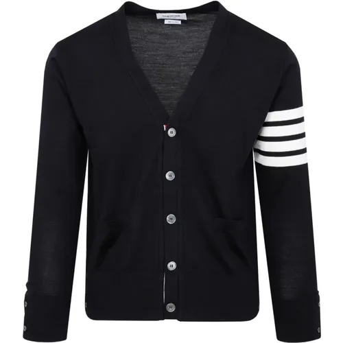 Cardigans, male, , Size: XL Wool Cardigan - Thom Browne - Modalova