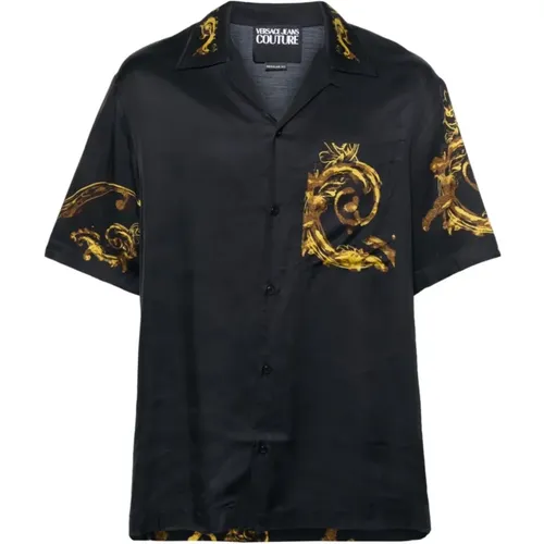 Mens Clothing Shirts Black Ss24 , male, Sizes: L, XS, M, S - Versace Jeans Couture - Modalova