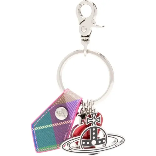 Tartan Heart Keychain , female, Sizes: ONE SIZE - Vivienne Westwood - Modalova