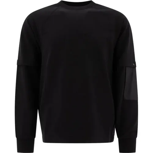 Schwarzer Stretch-Crewneck-Sweatshirt Aw24 , Herren, Größe: XL - C.P. Company - Modalova