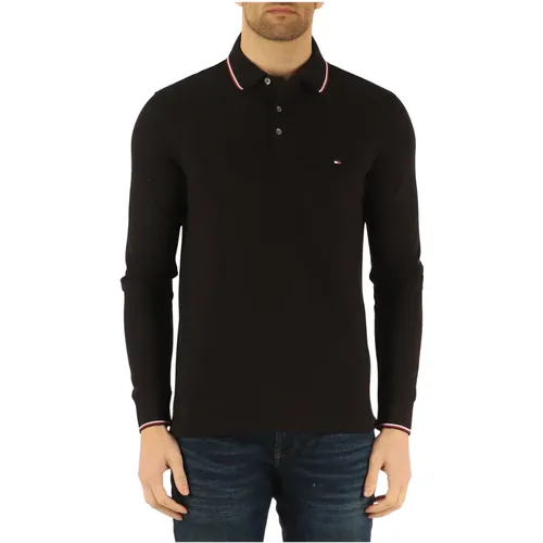 Slim Fit Long Sleeve Cotton Polo , male, Sizes: S - Tommy Hilfiger - Modalova