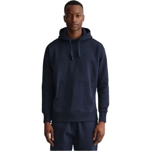 Navy Hooded Sweatshirt , male, Sizes: XL, S - Gant - Modalova