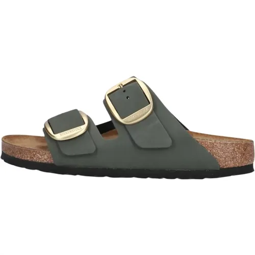 Madrid Buckle Nubuk Hausschuhe Grün , Damen, Größe: 38 EU - Birkenstock - Modalova