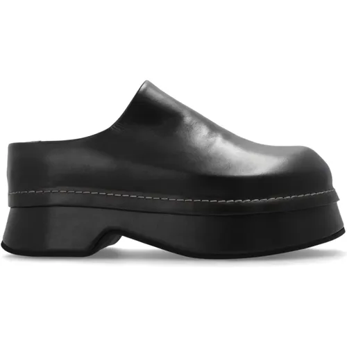 Clogs, male, , Size: 9 1/2 US Leather platform boots - alexander mcqueen - Modalova