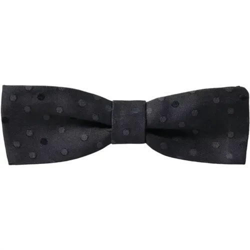 Bowties, male, , Size: ONE SIZE Polka Dot Silk Bow Tie - Dolce & Gabbana - Modalova