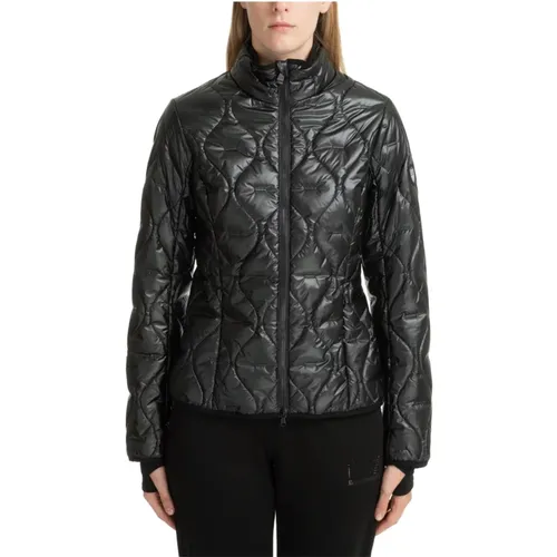 Zip Closure Plain Down Jacket , female, Sizes: S - Emporio Armani EA7 - Modalova