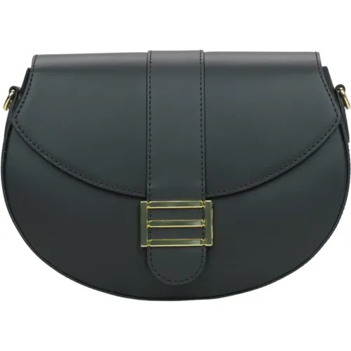 Damen Schwarze Handtasche aus hochwertigem italienischem Echtleder Er00115072 - Estro - Modalova