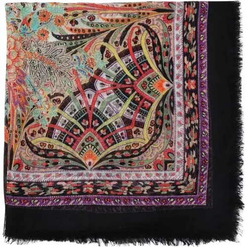 Scarves, female, , Size: ONE SIZE Paisley Print Square Scarf - ETRO - Modalova