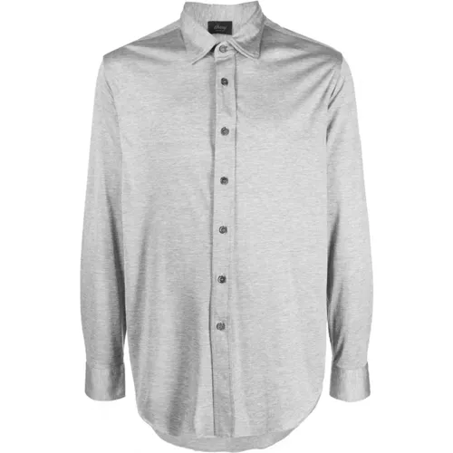 Silk-Cotton Blend Button Shirt , male, Sizes: L - Brioni - Modalova