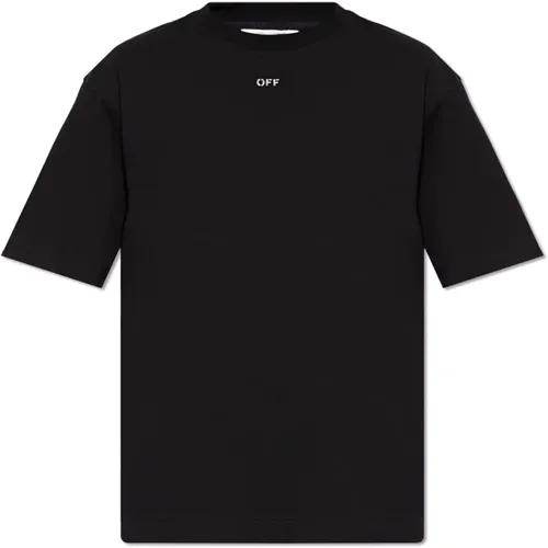 Baumwoll-T-Shirt , Herren, Größe: M - Off White - Modalova