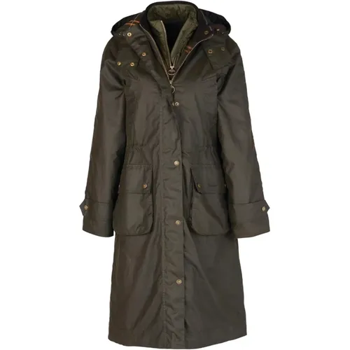 Parkas, female, , Size: XL Long Cannich Wax Jacket - Barbour - Modalova