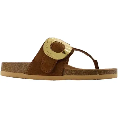 Leder sandals , Damen, Größe: ONE Size - Chloé - Modalova