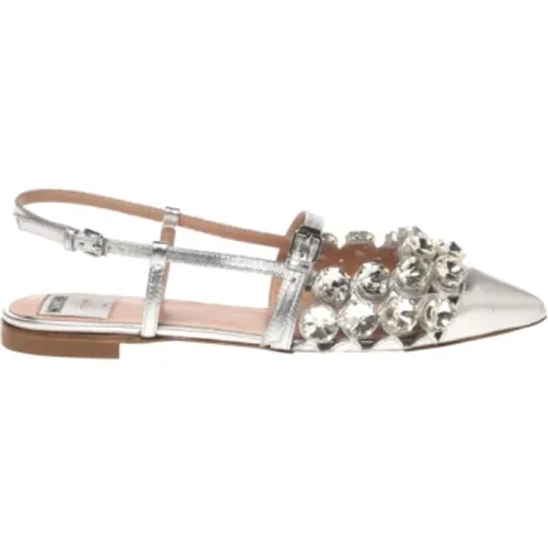 Flat Sandals, female, , Size: 8 US Silver Sandals - Moschino - Modalova