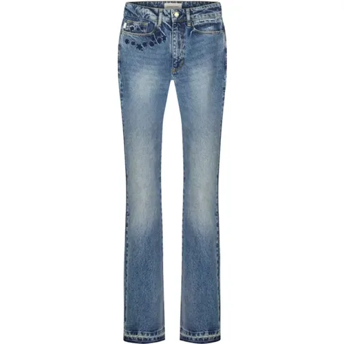 Ausgestellte Bootcut Denim Hose mit Bestickten Details , Damen, Größe: W31 L32 - Fabienne Chapot - Modalova