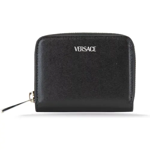 Wallets & Cardholders, female, , Size: ONE SIZE Leather Women's Wallet with Multiple Compartments - Versace - Modalova