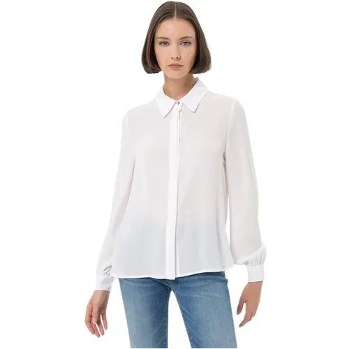 Georgette klassische Bluse mit versteckten Knöpfen , Damen, Größe: M - Fracomina - Modalova