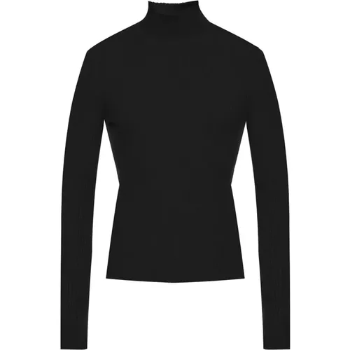 Turtlenecks, male, , Size: M Cashmere Blend Rib Knit Turtleneck - Balenciaga - Modalova