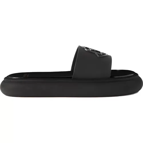 Rubber Leather Sliders , female, Sizes: 7 UK - Moncler - Modalova