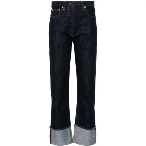 Blaue Denim Tapered Leg Jeans , Damen, Größe: W29 - Semicouture - Modalova