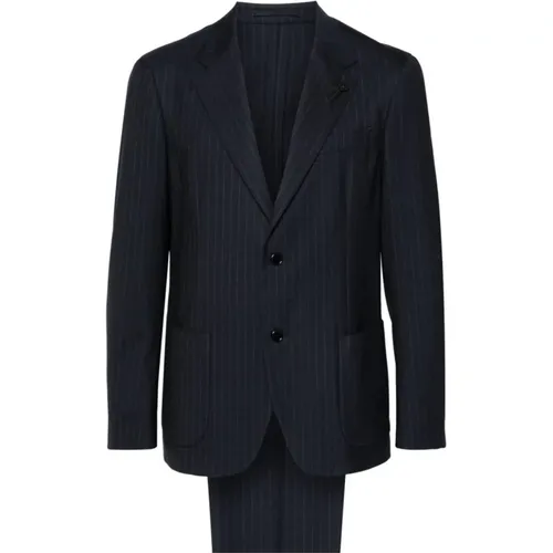 Single Breasted Suits, male, , Size: L Pinstripe Blazer and Trousers Set - Lardini - Modalova