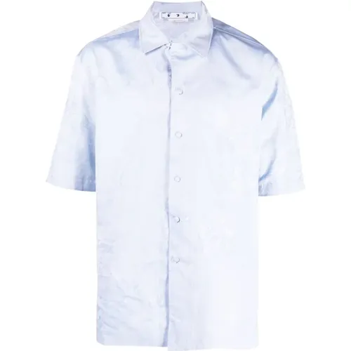 Angel Motif Holiday Shirt , male, Sizes: M - Off White - Modalova