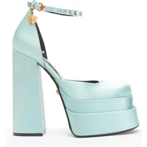Pre-owned Satin heels , female, Sizes: 4 1/2 UK - Versace Pre-owned - Modalova