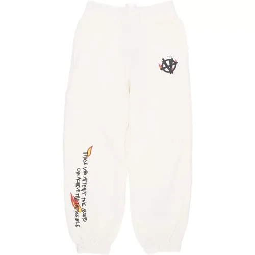 Sweatpants, male, , Size: M Flamed Logo Lightweight Tracksuit Pants - Acupuncture - Modalova