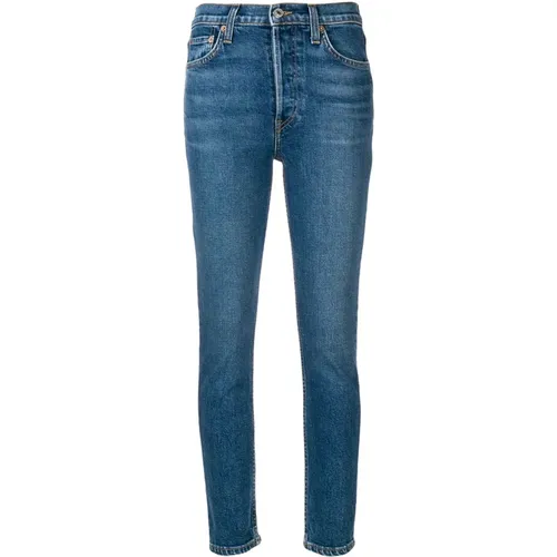Jeans Comfort Stretch High Rise Ankle Crop , female, Sizes: W24 - Re/Done - Modalova