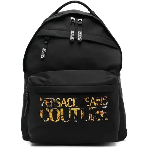 Backpacks, male, , Size: ONE SIZE Logo-Lettering Backpack - Versace Jeans Couture - Modalova