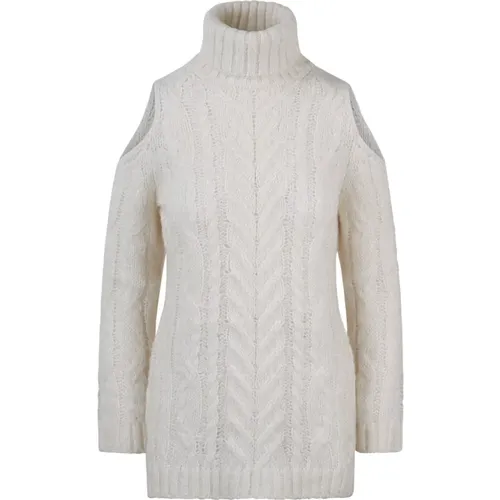 Turtlenecks, female, , Size: M Alpaca Cable Turtleneck with Open Shoulders - P.a.r.o.s.h. - Modalova