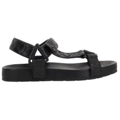Sandals,Schwarze Sandalen mit Verstellbarem Riemen,Gewebte Ledersandalen - Bottega Veneta - Modalova