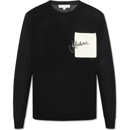 Wool sweater with logo , male, Sizes: L, XL - JW Anderson - Modalova