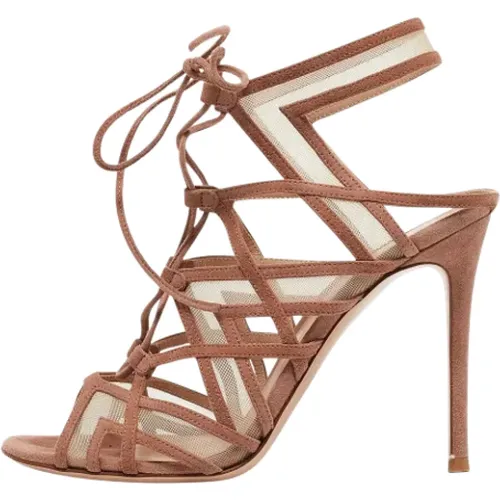 Pre-owned Sandals, female, , Size: 7 1/2 US Pre-owned Mesh sandals - Gianvito Rossi Pre-owned - Modalova