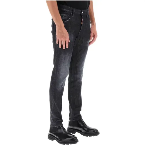Schwarze Skater Jeans mit Distressed-Details , Herren, Größe: 2XL - Dsquared2 - Modalova