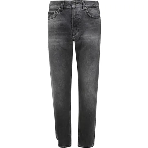 Schwarze Straight Leg High Waist Jeans , Herren, Größe: W29 - Haikure - Modalova