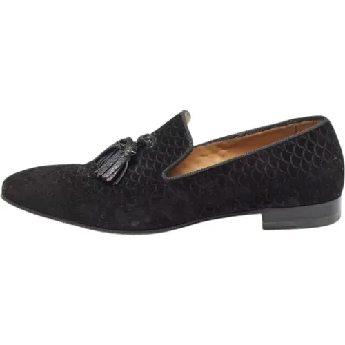 Pre-owned Flats, male, , Size: 9 1/2 US Pre-owned Suede flats - Christian Louboutin Pre-owned - Modalova