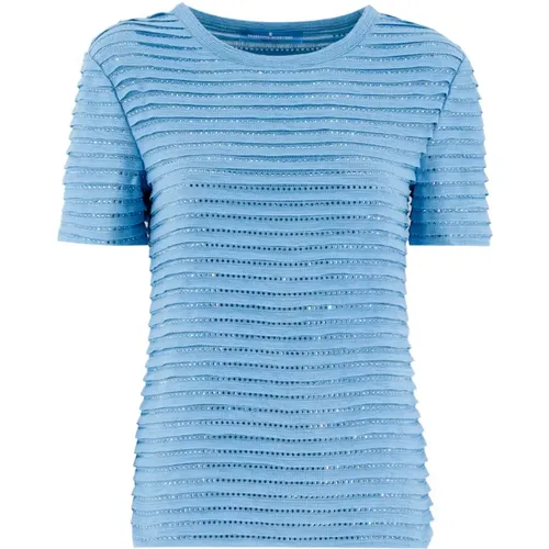 Heritage Knitted T-Shirt with Crystals , female, Sizes: XS, M, L, S - Ermanno Scervino - Modalova