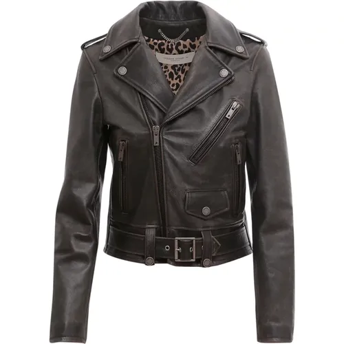 Leather Biker Jacket , female, Sizes: XS - Golden Goose - Modalova