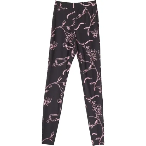 Leggings, female, , Size: S Black Ramage Print Leggings - Moschino - Modalova